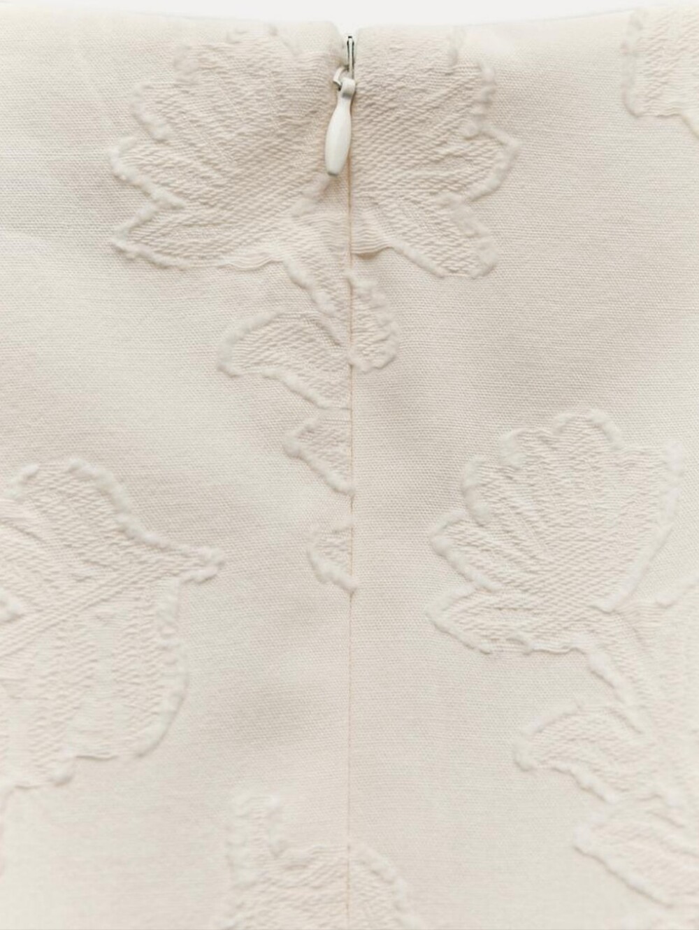NWT ZARA Jacquard Floral Embroidered Sleeveless Shift Dress Size XS Cream Ivory - Picture 9 of 16